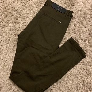 Zara - Slim Fit Olive Green Melange Pants